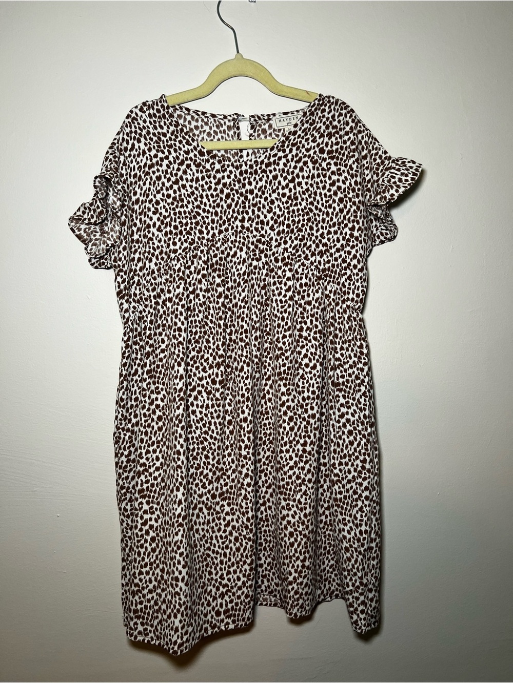 Hayden Girls Leopard Print Dress - Brown & White